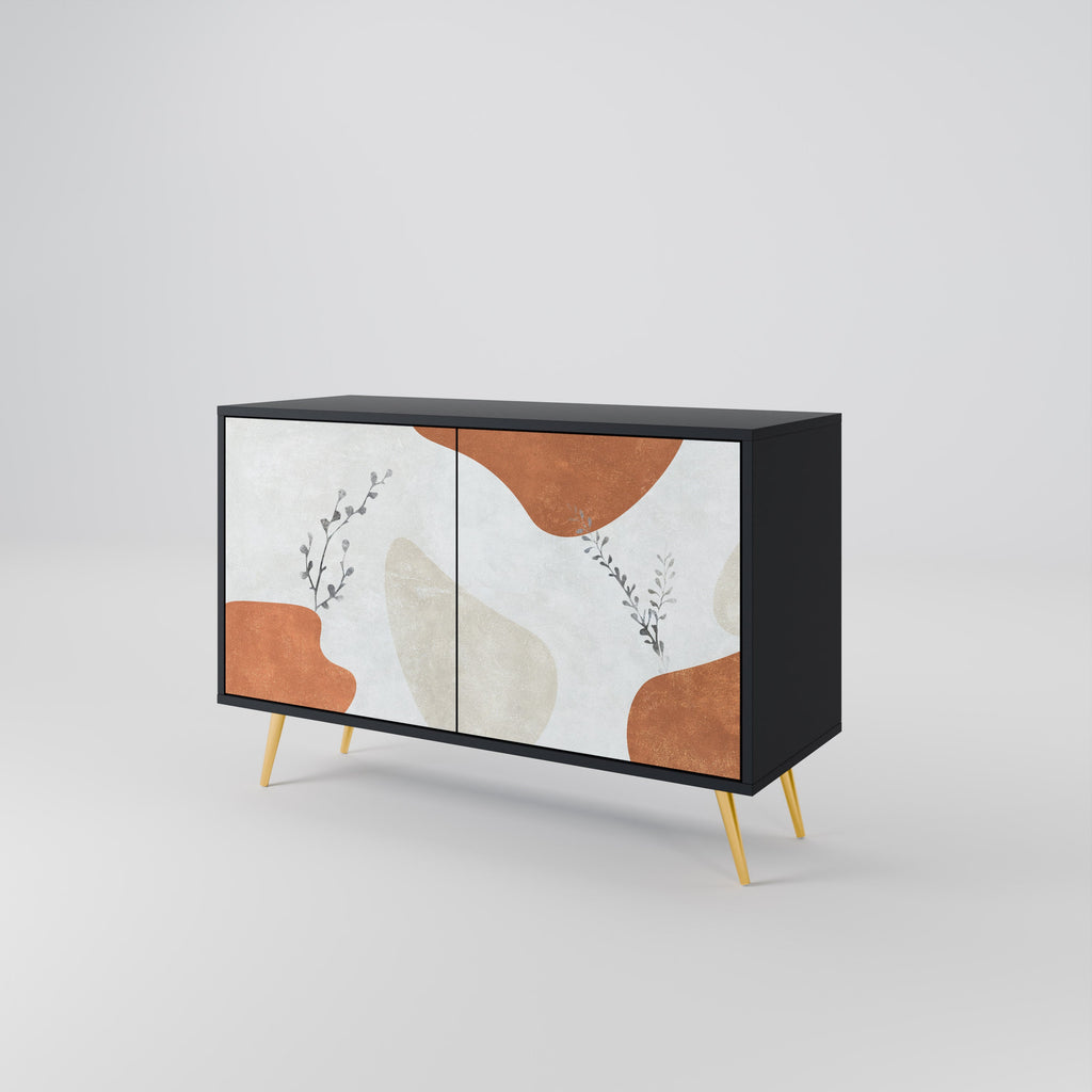 TRANQUIL TWIG Sideboard mit 2 Türen in Schwarz
