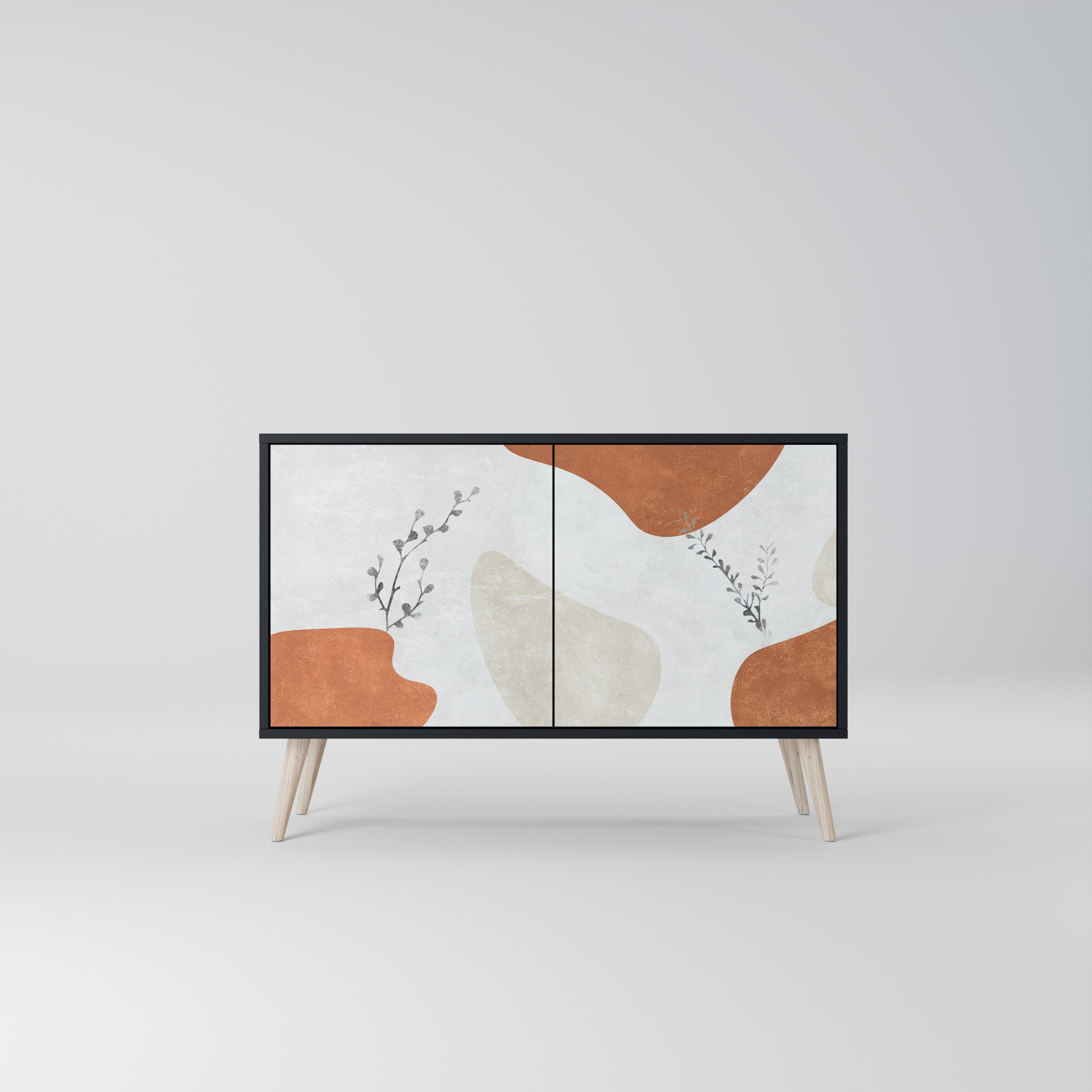 TRANQUIL TWIG Sideboard mit 2 Türen in Schwarz