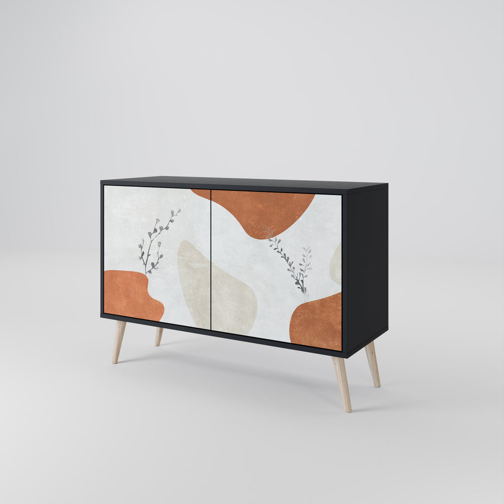 TRANQUIL TWIG Sideboard mit 2 Türen in Schwarz