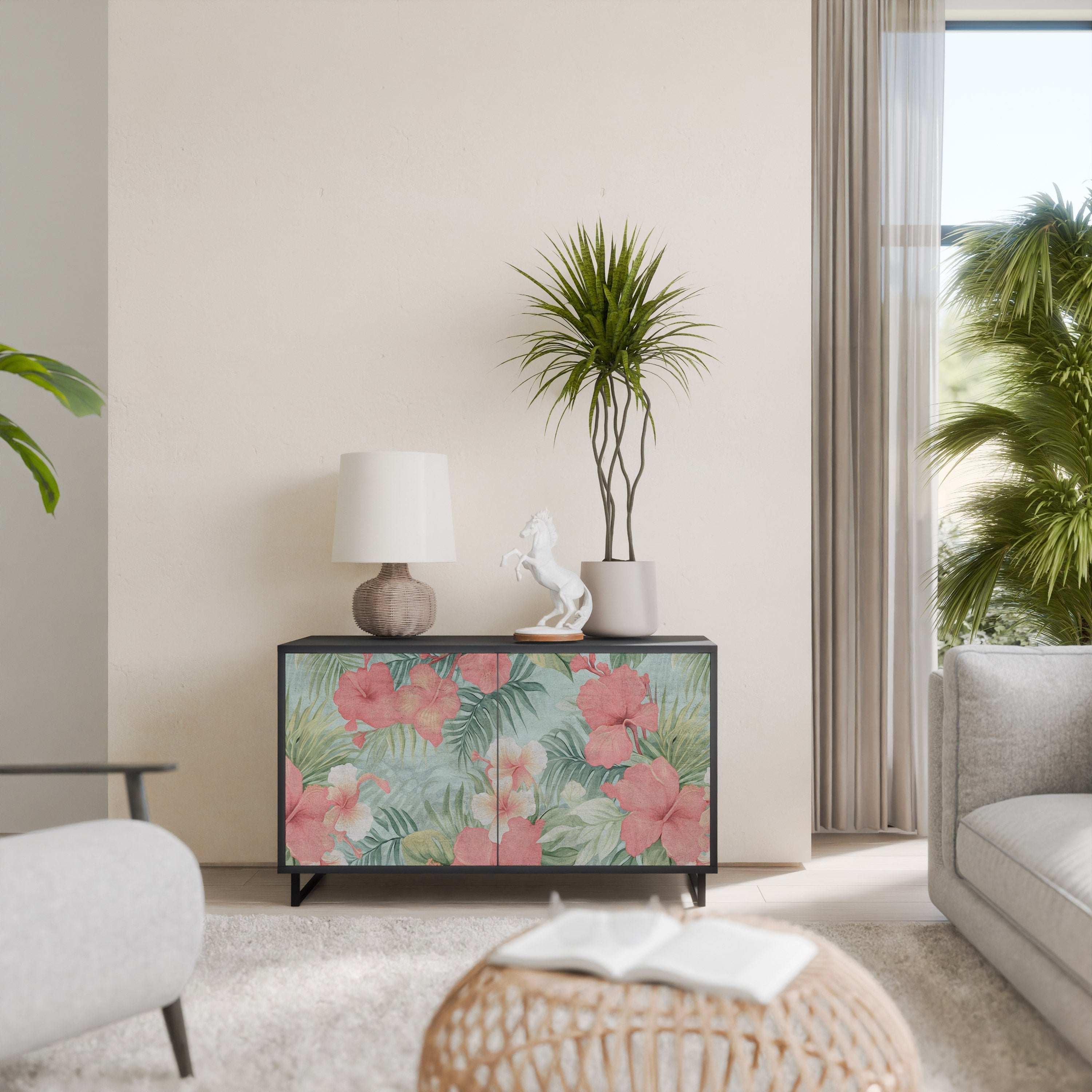 HAWAIIAN SPIRIT Sideboard mit 2 Türen in Schwarz