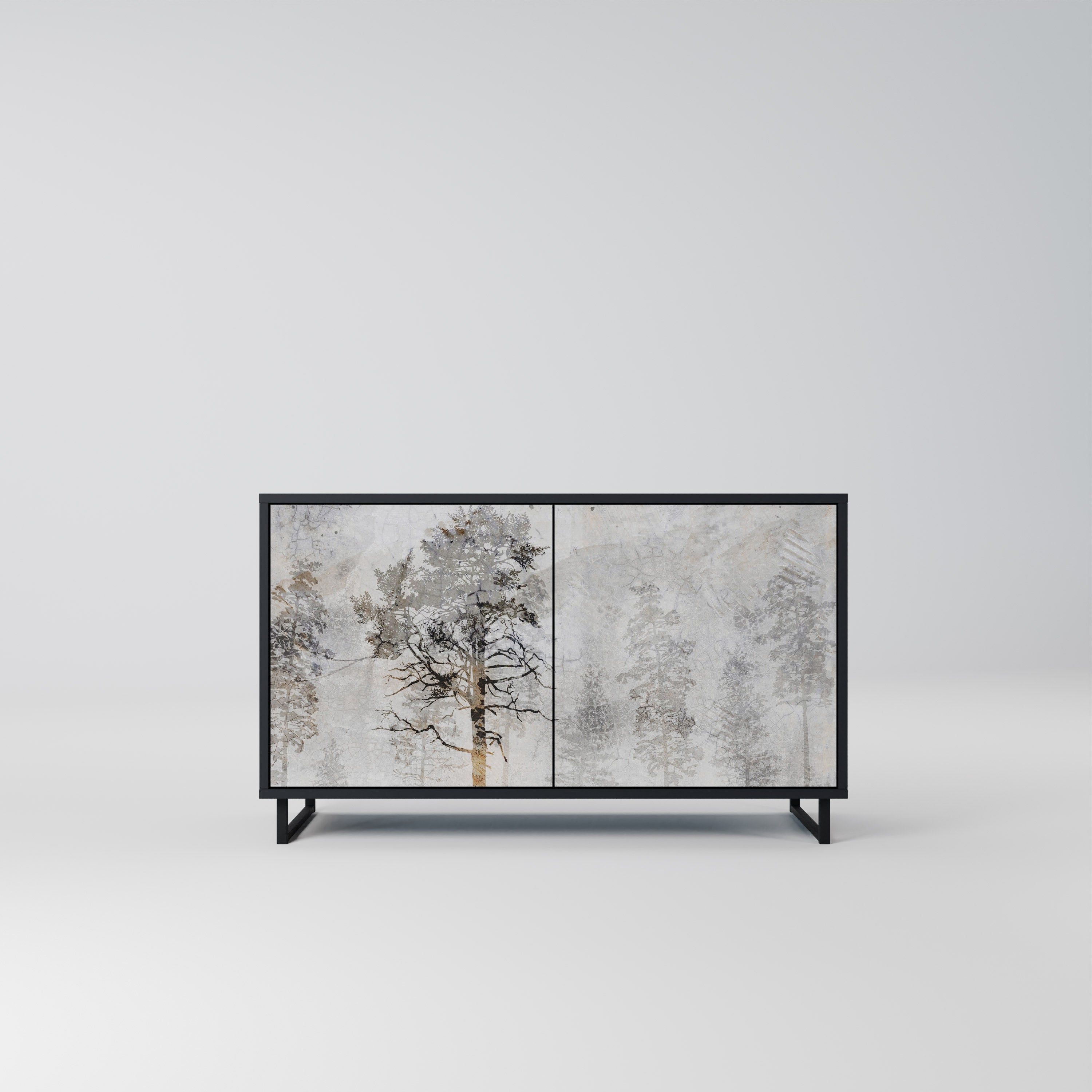 FADE IN THE TREES Sideboard mit 2 Türen in Schwarz