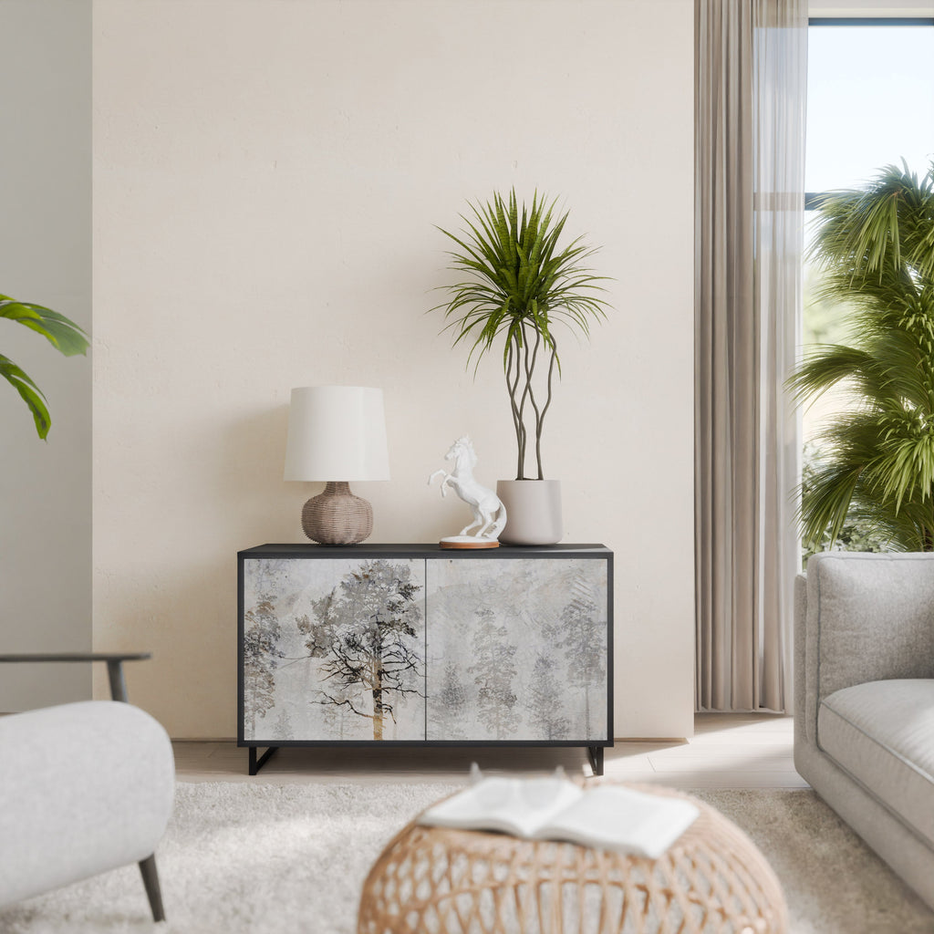 FADE IN THE TREES Sideboard mit 2 Türen in Schwarz