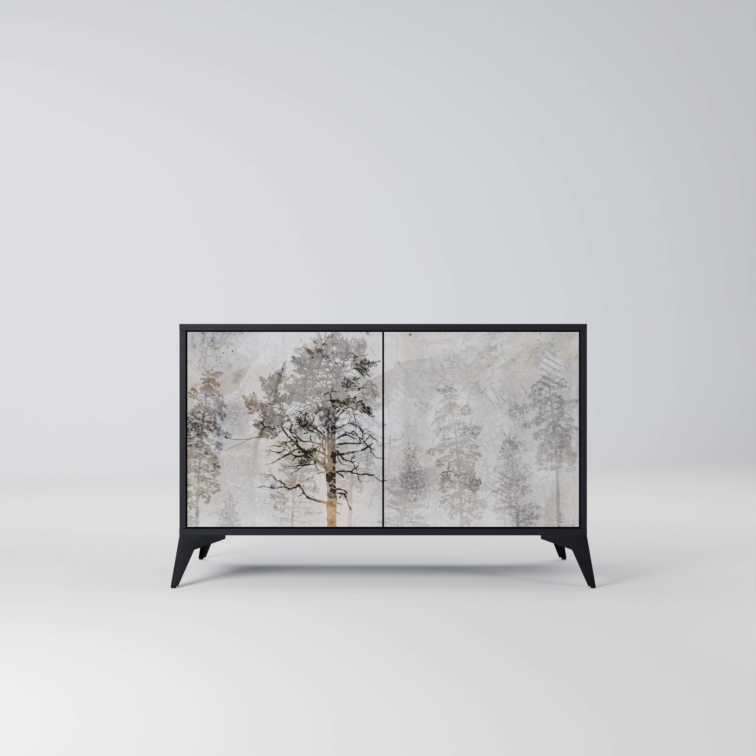 FADE IN THE TREES Sideboard mit 2 Türen in Schwarz