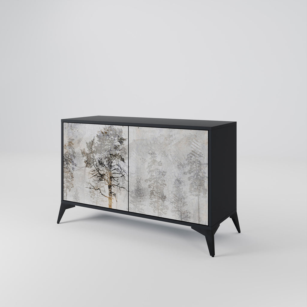 FADE IN THE TREES Sideboard mit 2 Türen in Schwarz
