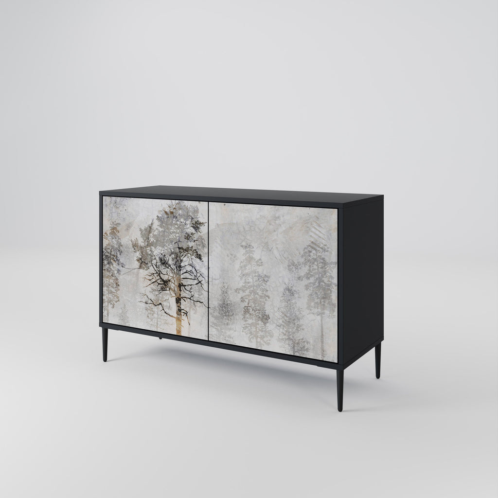 FADE IN THE TREES Sideboard mit 2 Türen in Schwarz