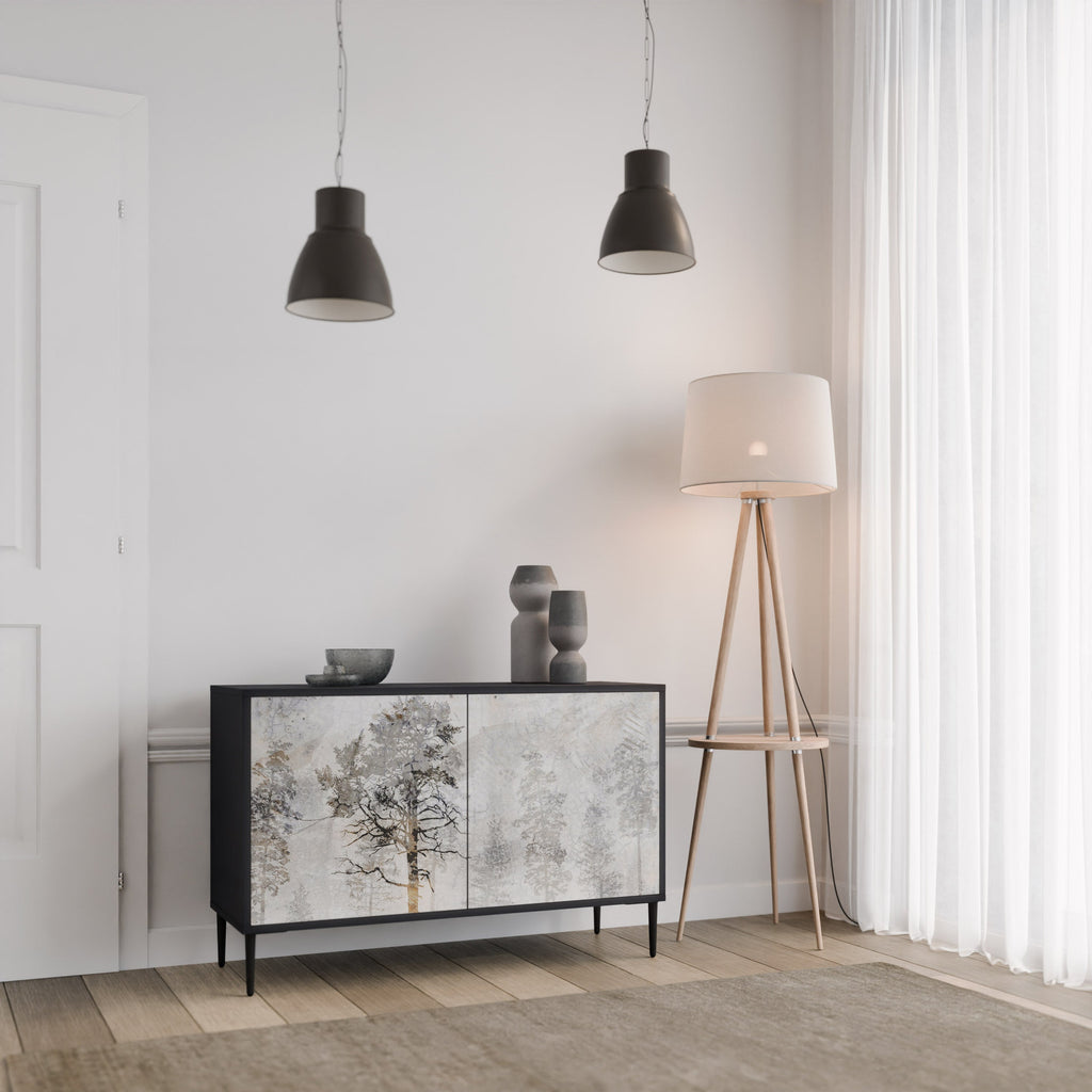 FADE IN THE TREES Sideboard mit 2 Türen in Schwarz