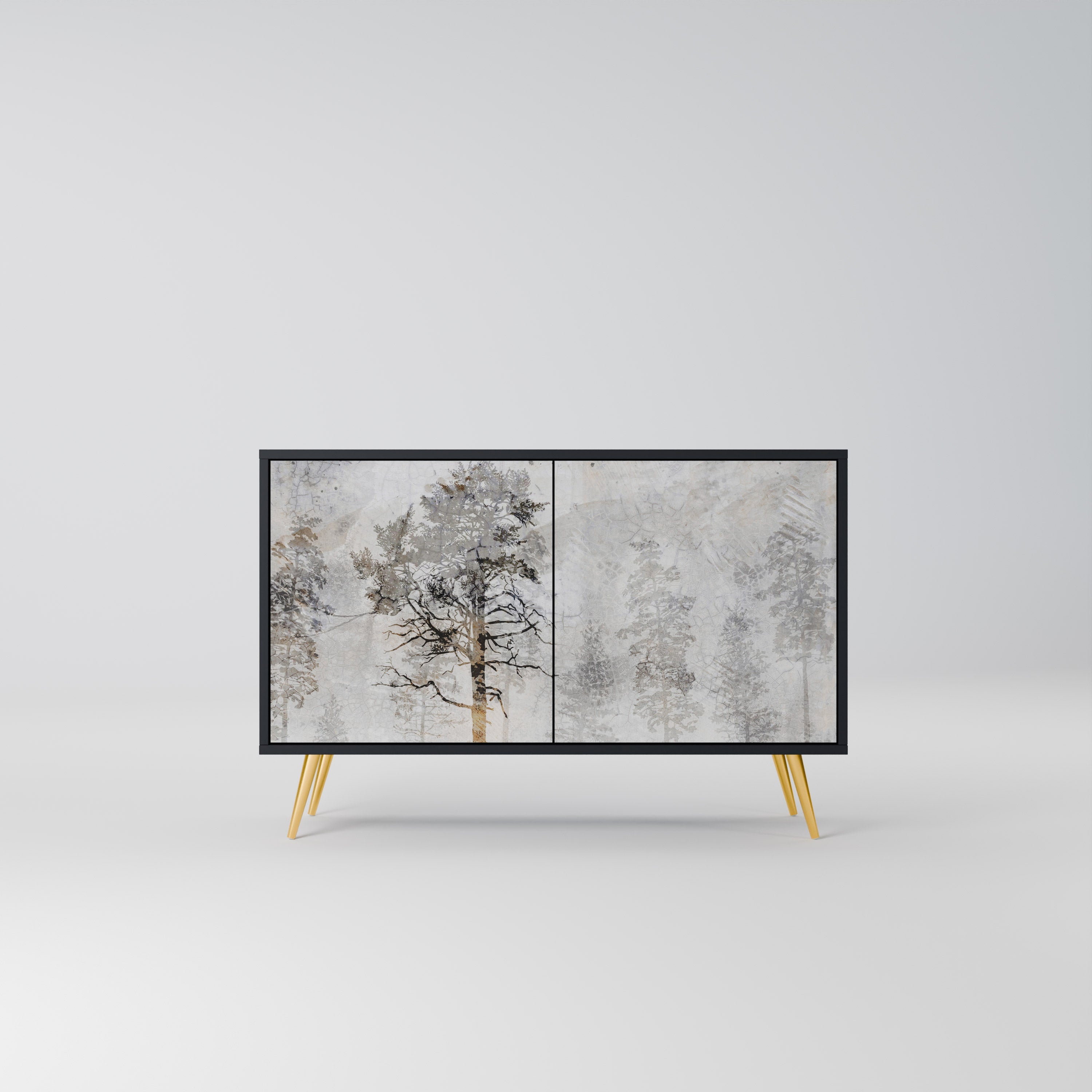 FADE IN THE TREES Sideboard mit 2 Türen in Schwarz