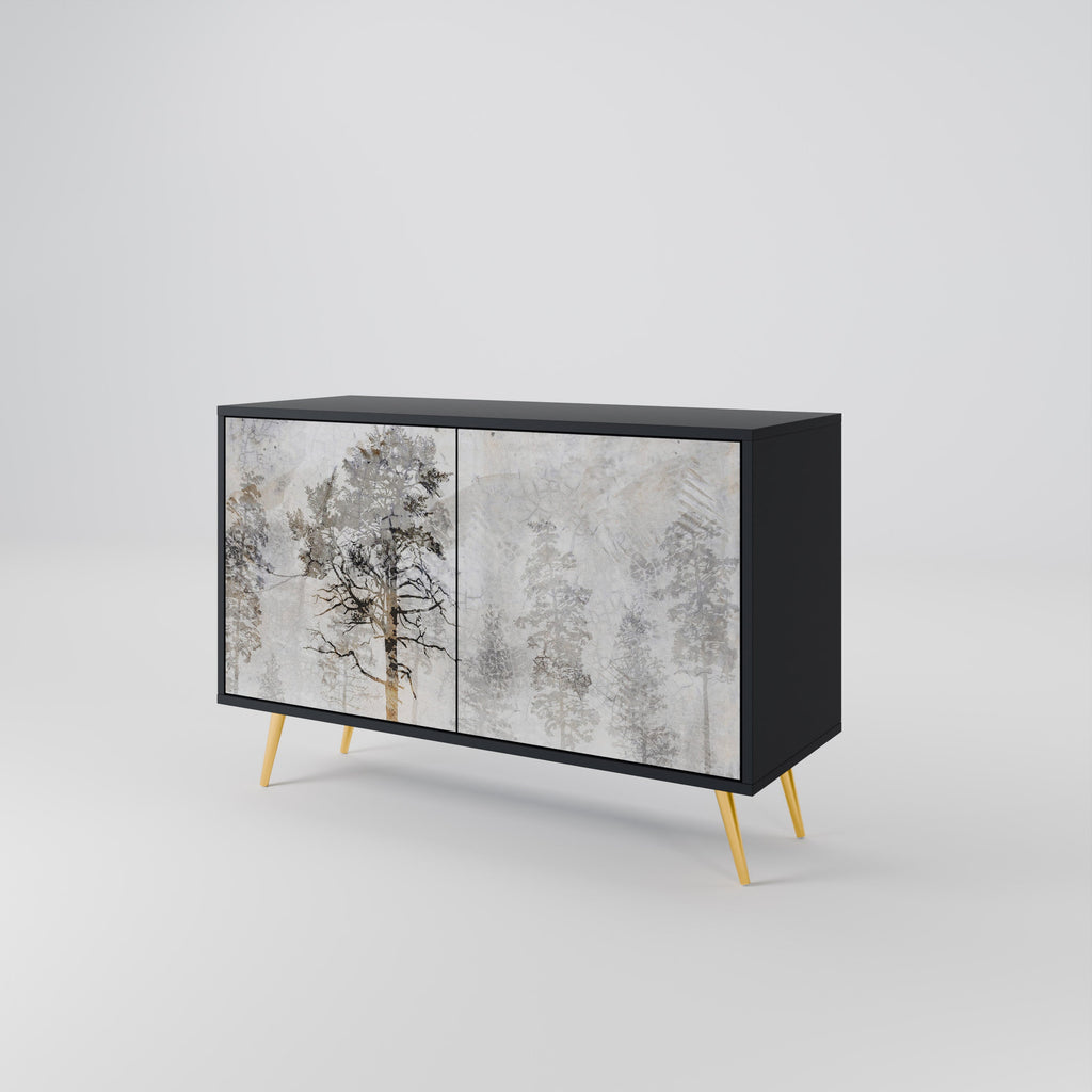 FADE IN THE TREES Sideboard mit 2 Türen in Schwarz