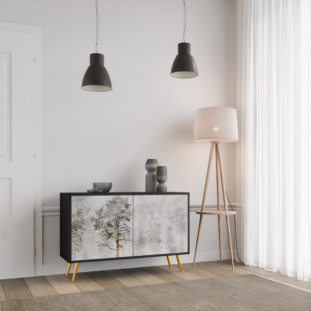 FADE IN THE TREES Sideboard mit 2 Türen in Schwarz