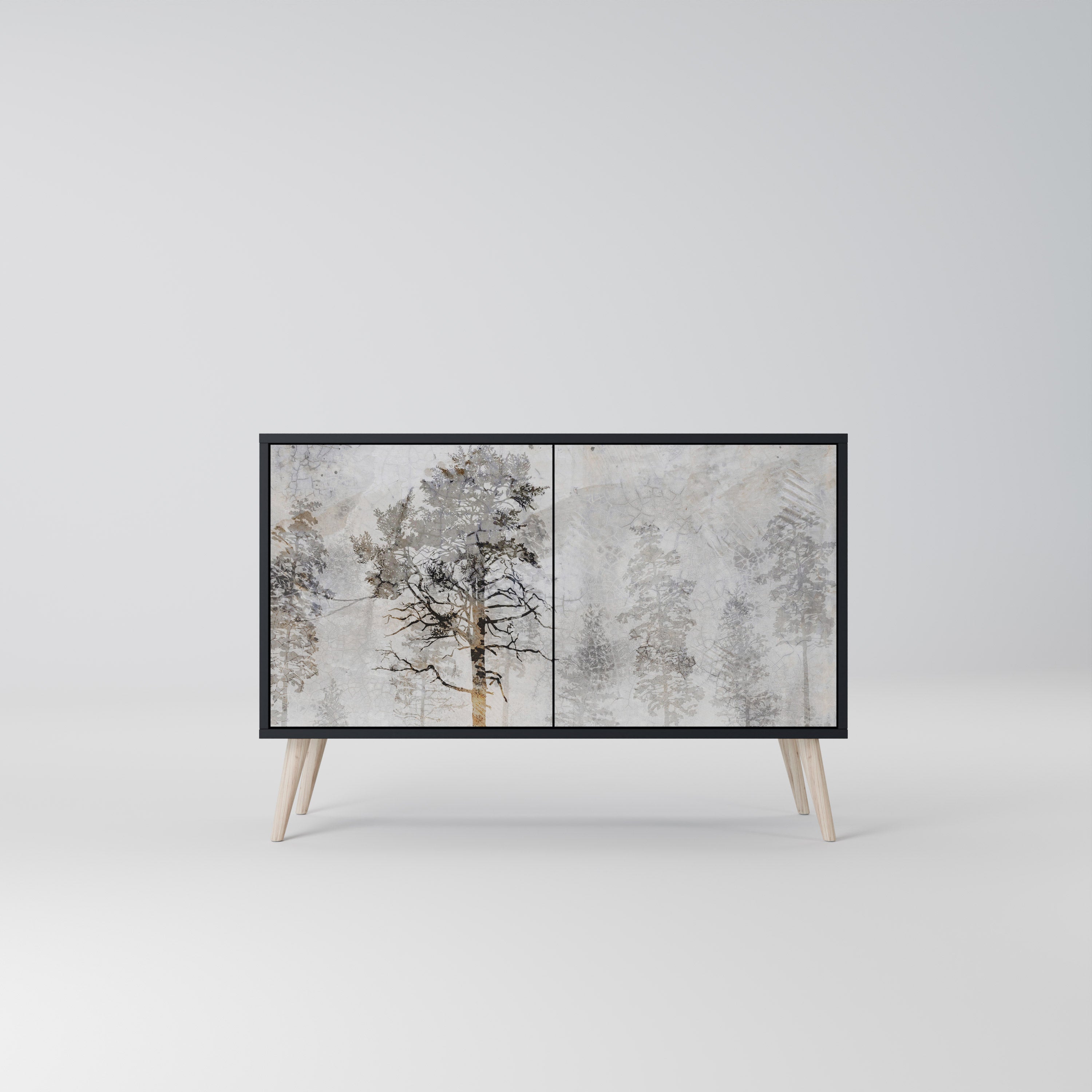 FADE IN THE TREES Sideboard mit 2 Türen in Schwarz