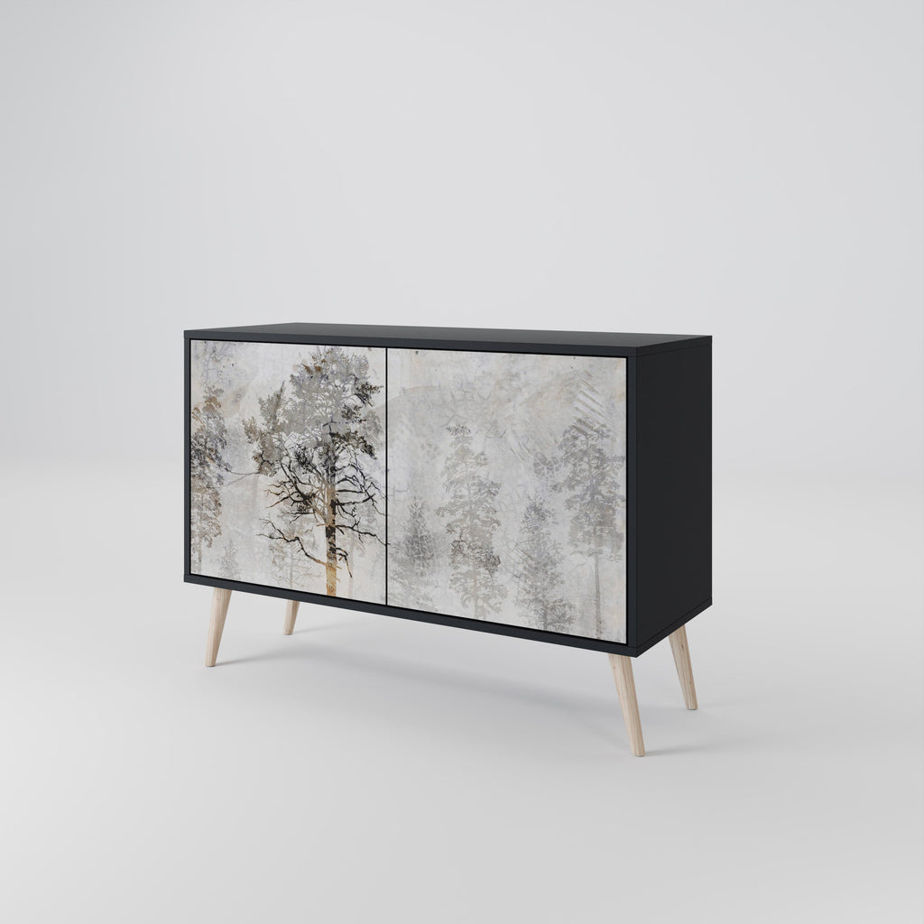 FADE IN THE TREES Sideboard mit 2 Türen in Schwarz