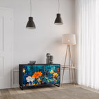 MIDNIGHT BLOSSOM Sideboard mit 2 Türen in Schwarz