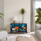 MIDNIGHT BLOSSOM Sideboard mit 2 Türen in Schwarz