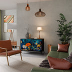 MIDNIGHT BLOSSOM Sideboard mit 2 Türen in Schwarz