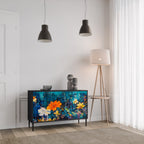 MIDNIGHT BLOSSOM Sideboard mit 2 Türen in Schwarz