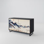 JAPANESE LANDSCAPE Sideboard mit 2 Türen in Schwarz