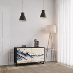JAPANESE LANDSCAPE Sideboard mit 2 Türen in Schwarz