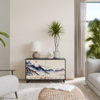 JAPANESE LANDSCAPE Sideboard mit 2 Türen in Schwarz