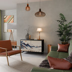 JAPANESE LANDSCAPE Sideboard mit 2 Türen in Schwarz