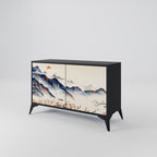 JAPANESE LANDSCAPE Sideboard mit 2 Türen in Schwarz