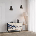JAPANESE LANDSCAPE Sideboard mit 2 Türen in Schwarz