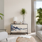 JAPANESE LANDSCAPE Sideboard mit 2 Türen in Schwarz