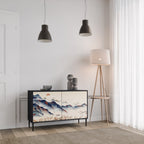 JAPANESE LANDSCAPE Sideboard mit 2 Türen in Schwarz