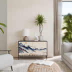 JAPANESE LANDSCAPE Sideboard mit 2 Türen in Schwarz