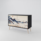 JAPANESE LANDSCAPE Sideboard mit 2 Türen in Schwarz