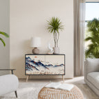 JAPANESE LANDSCAPE Sideboard mit 2 Türen in Schwarz