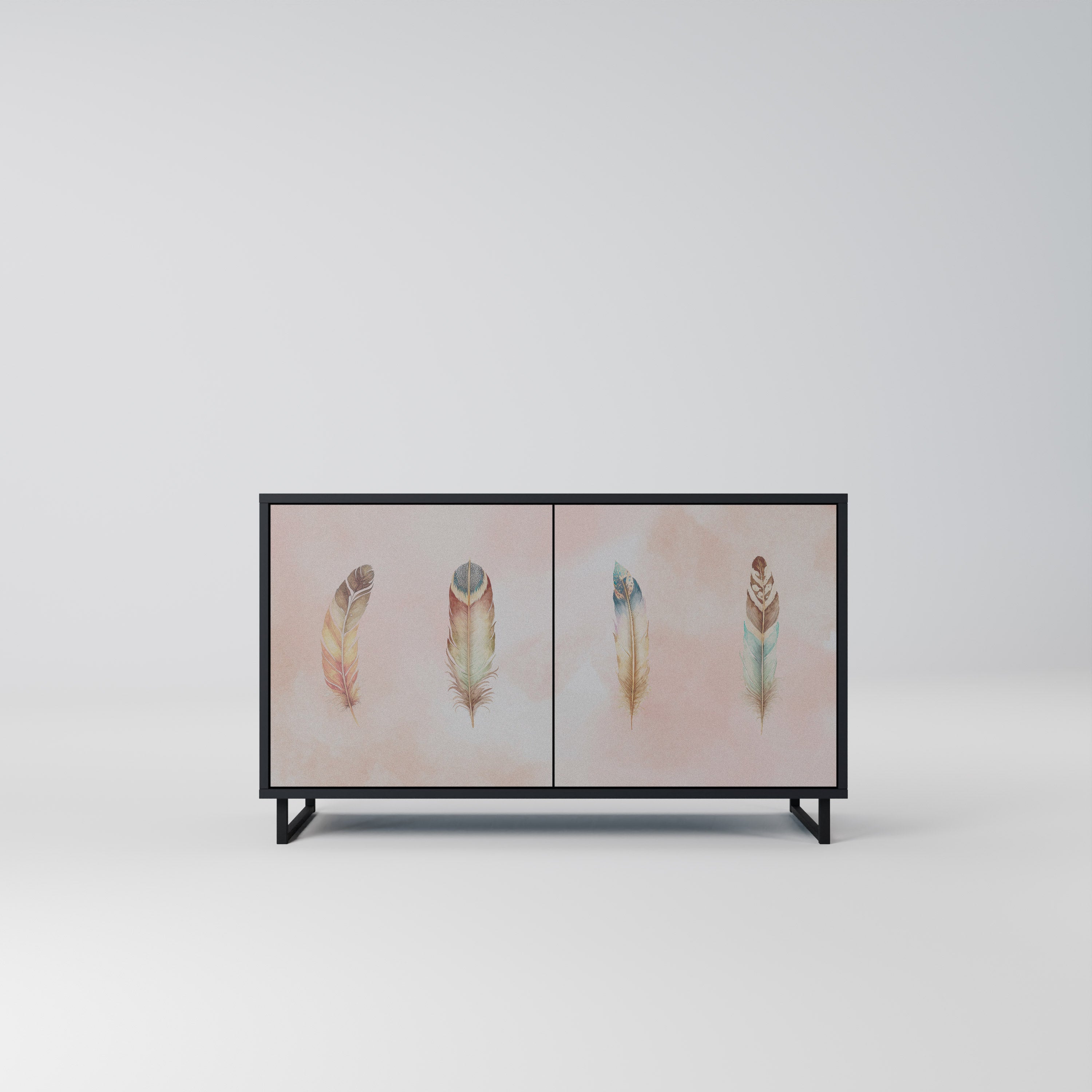 THE DELIQUESCE Sideboard mit 2 Türen in Schwarz