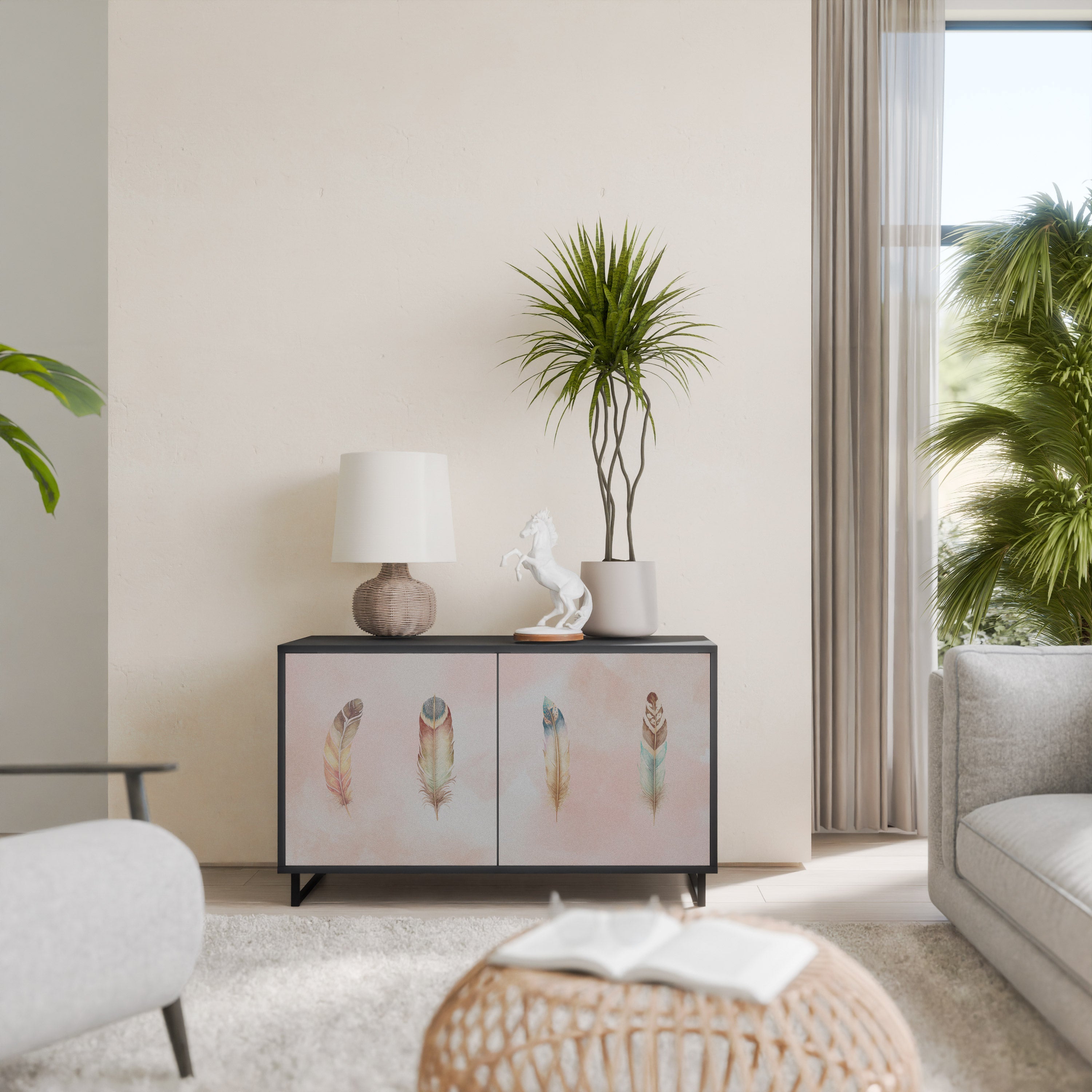 THE DELIQUESCE Sideboard mit 2 Türen in Schwarz