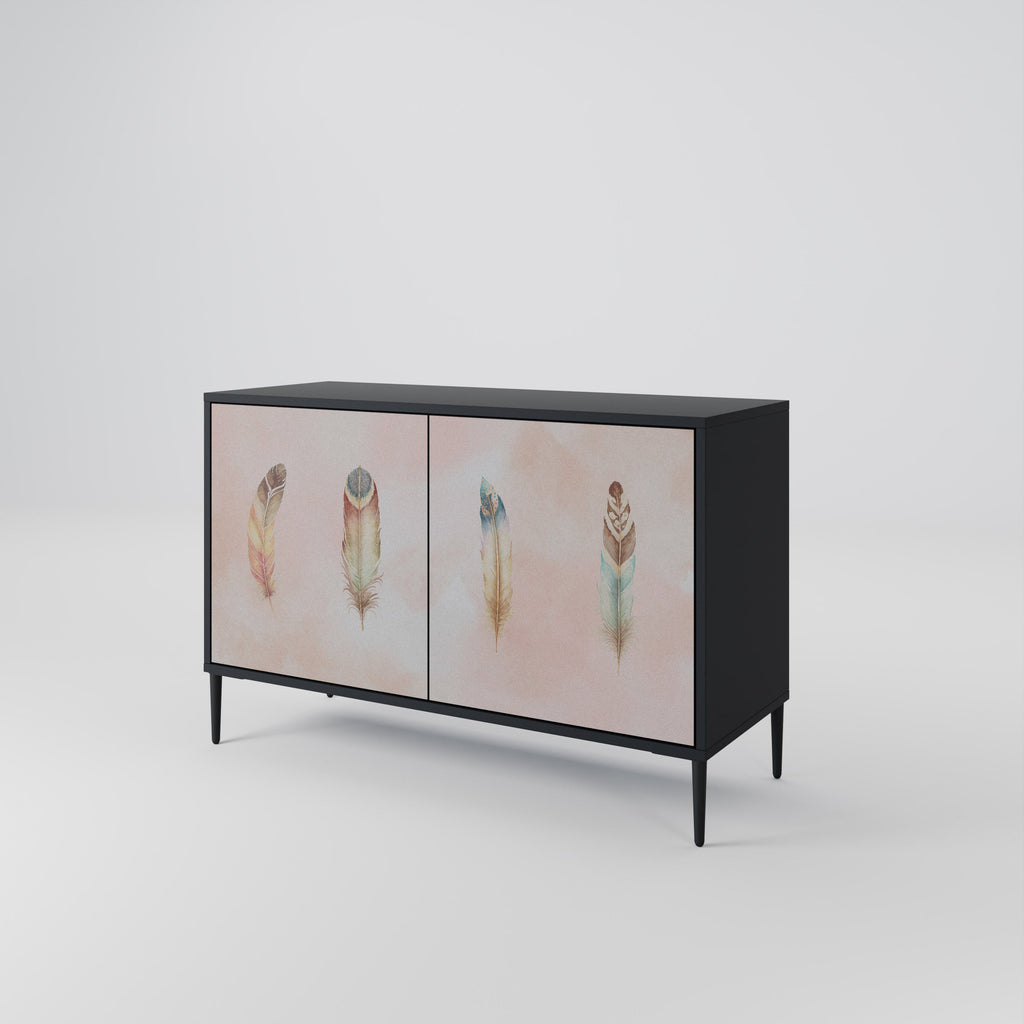 THE DELIQUESCE Sideboard mit 2 Türen in Schwarz