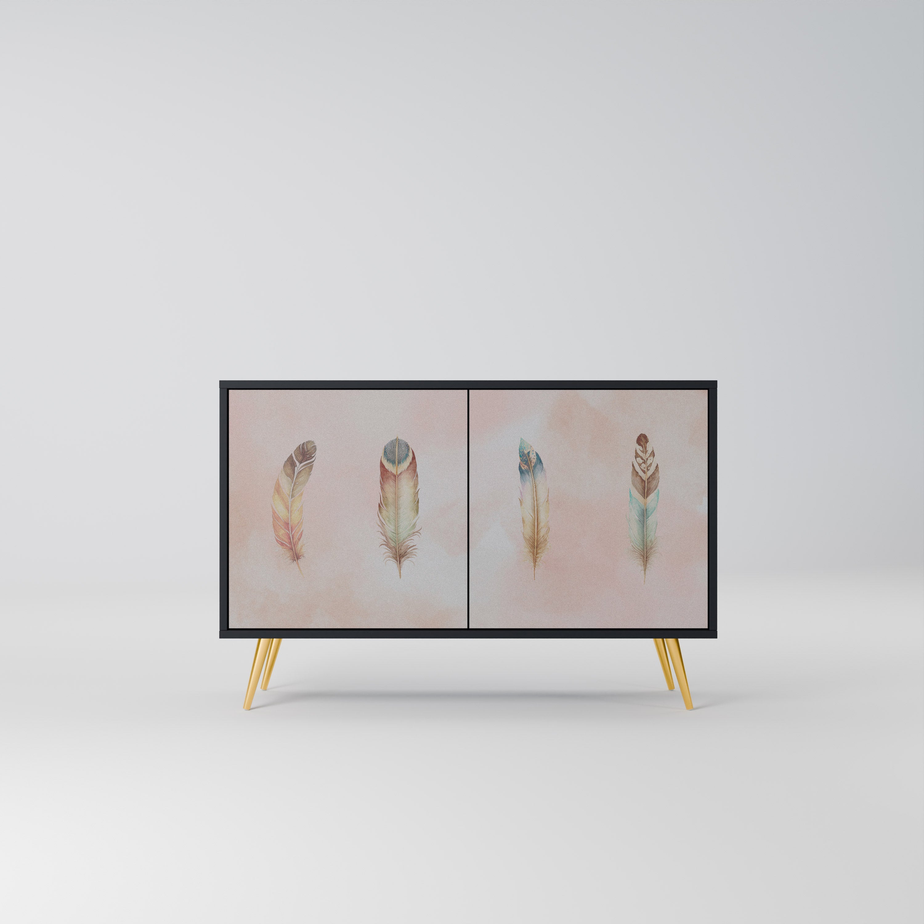 THE DELIQUESCE Sideboard mit 2 Türen in Schwarz