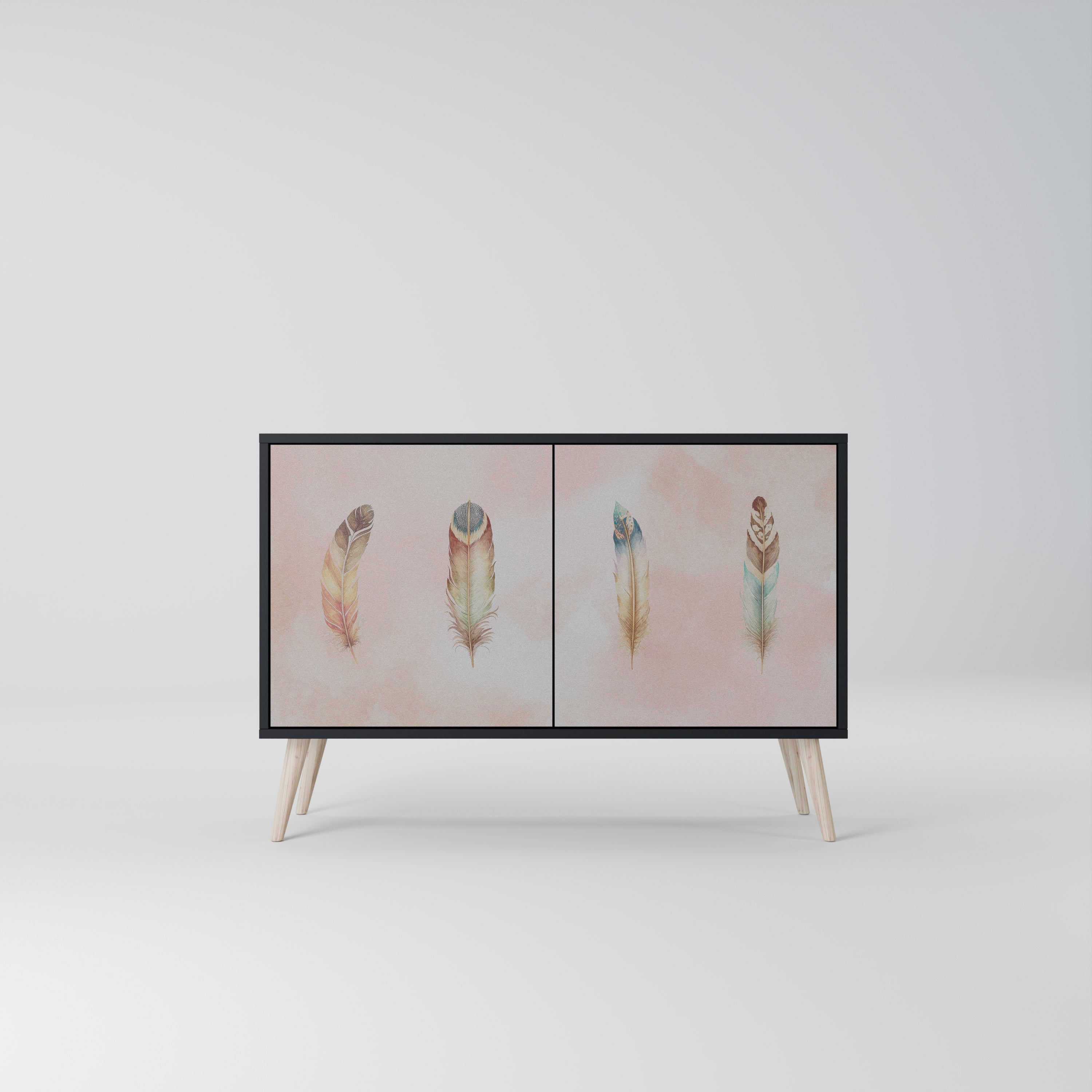 THE DELIQUESCE Sideboard mit 2 Türen in Schwarz