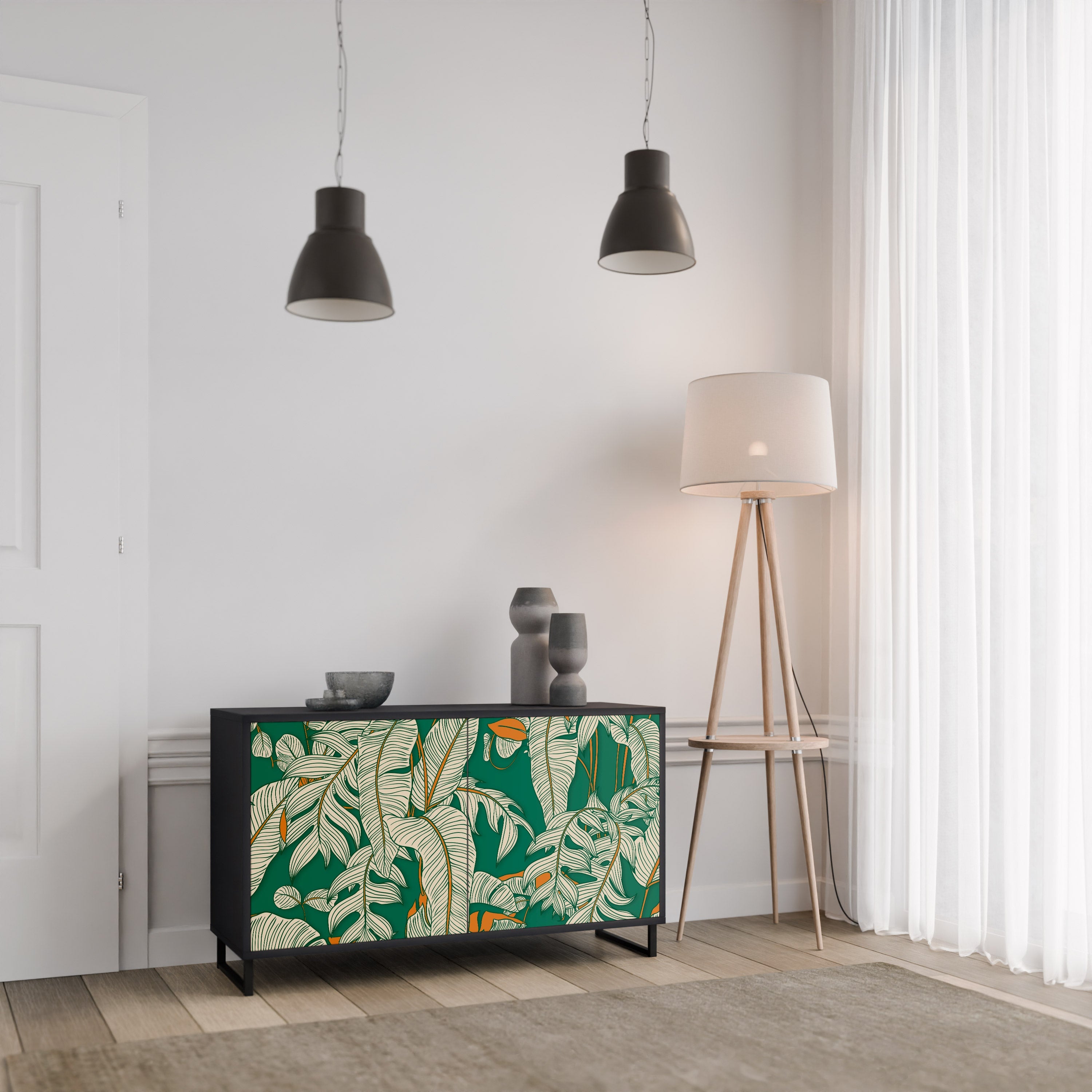 VERDANT PLEASURES Sideboard mit 2 Türen in Schwarz