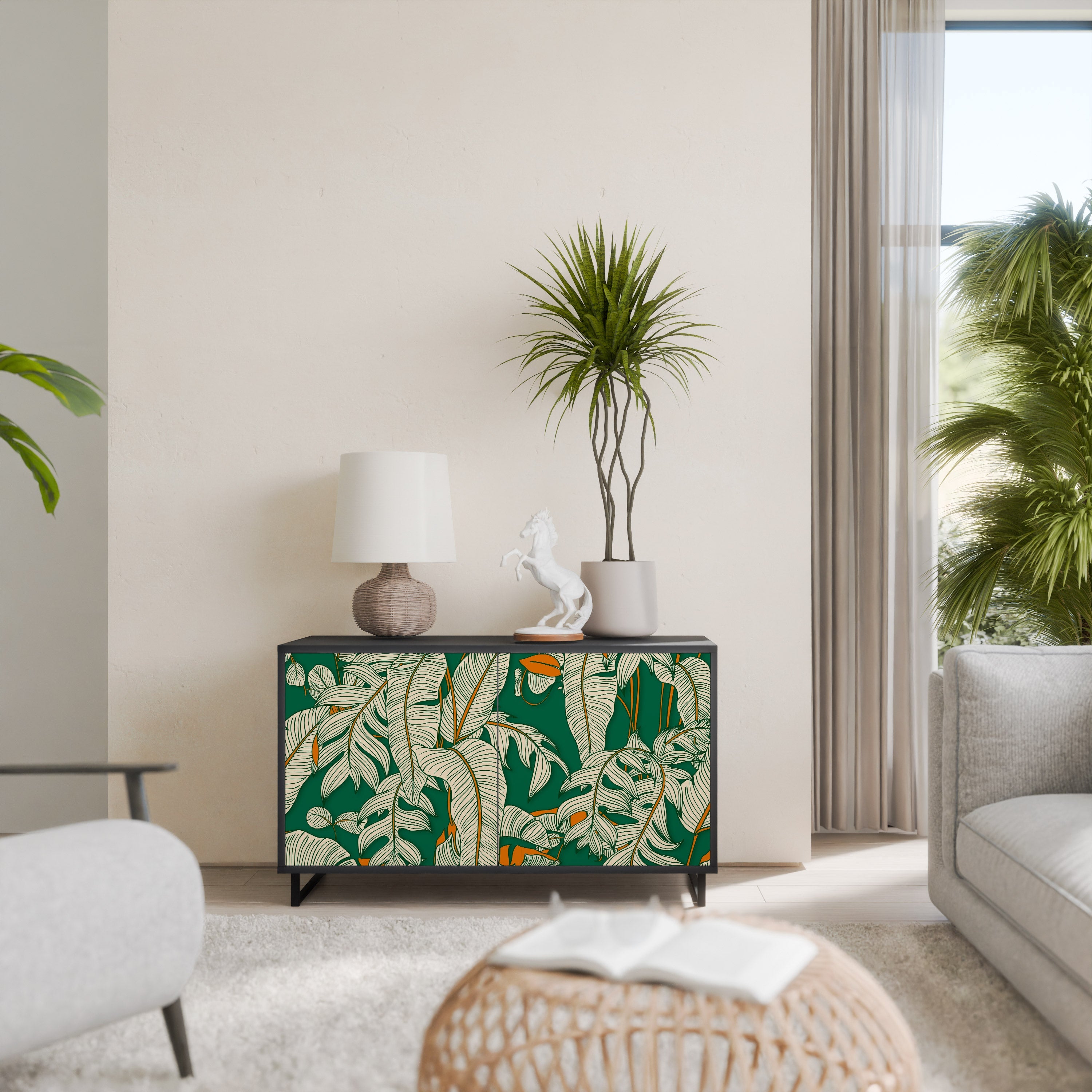 VERDANT PLEASURES Sideboard mit 2 Türen in Schwarz