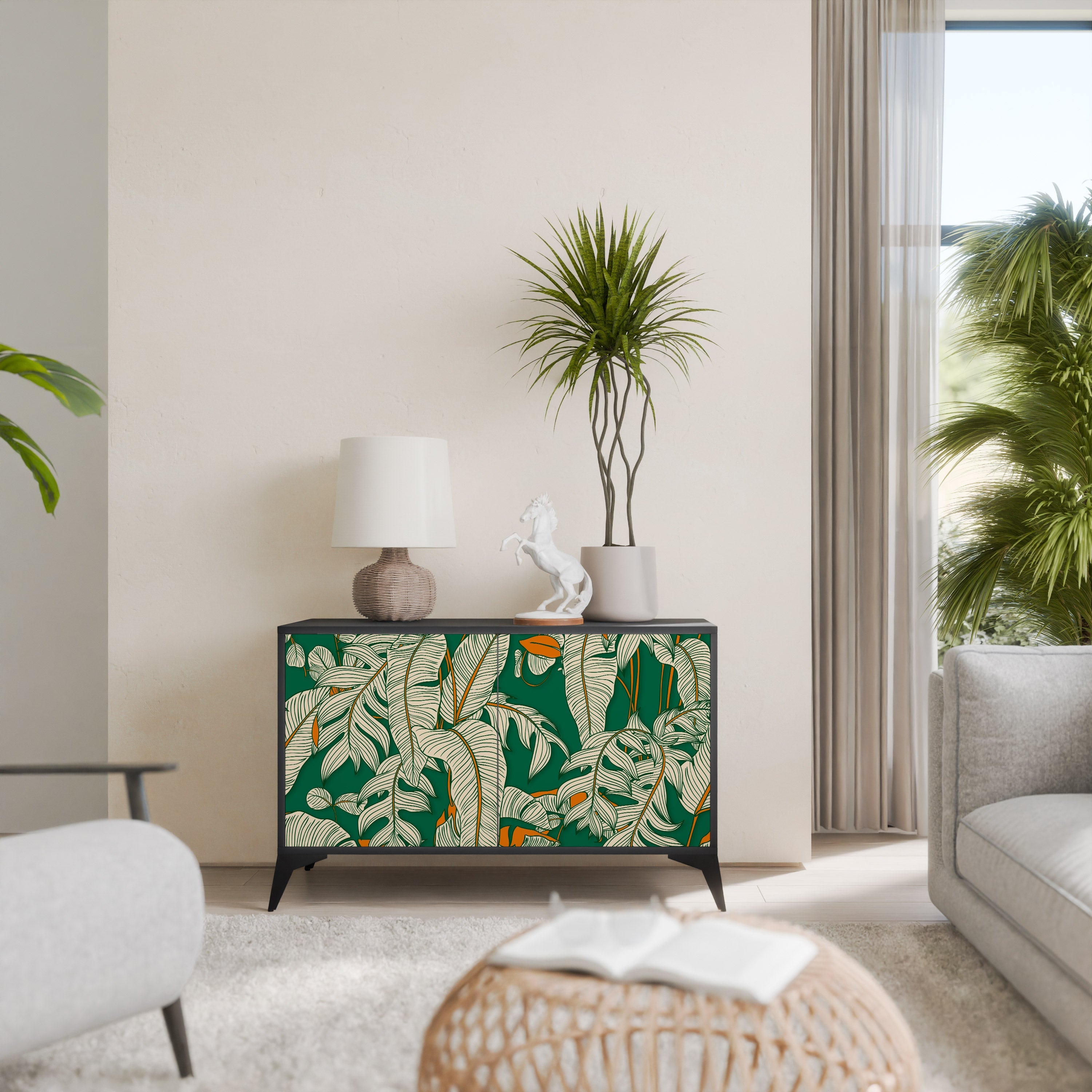 VERDANT PLEASURES Sideboard mit 2 Türen in Schwarz