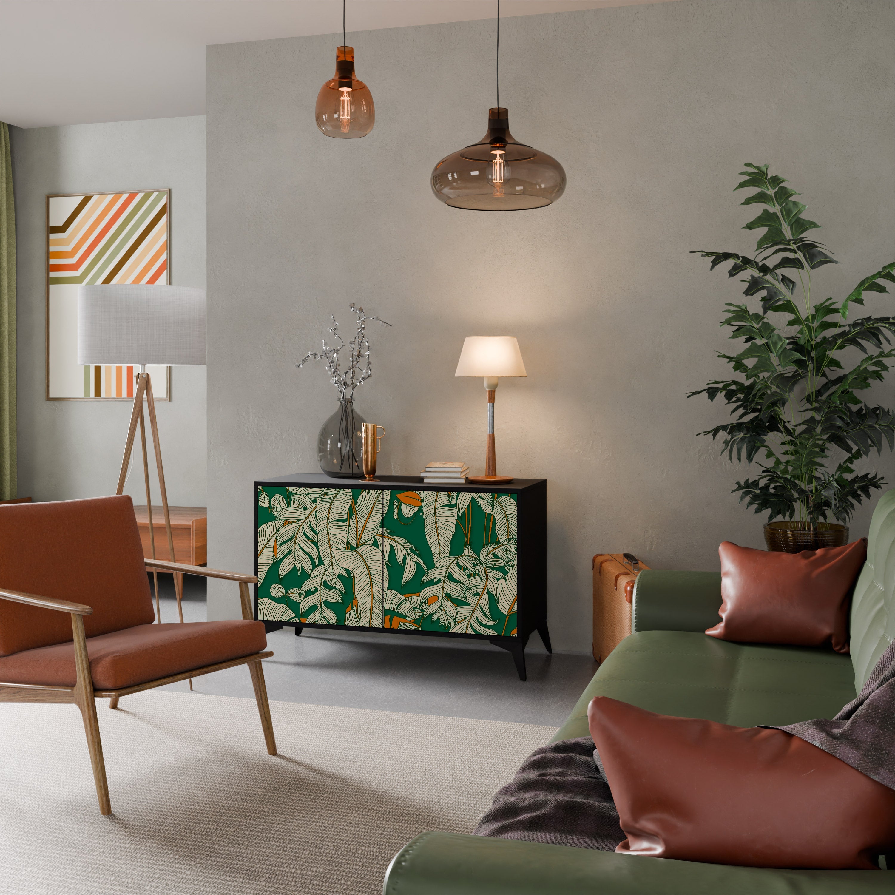 VERDANT PLEASURES Sideboard mit 2 Türen in Schwarz