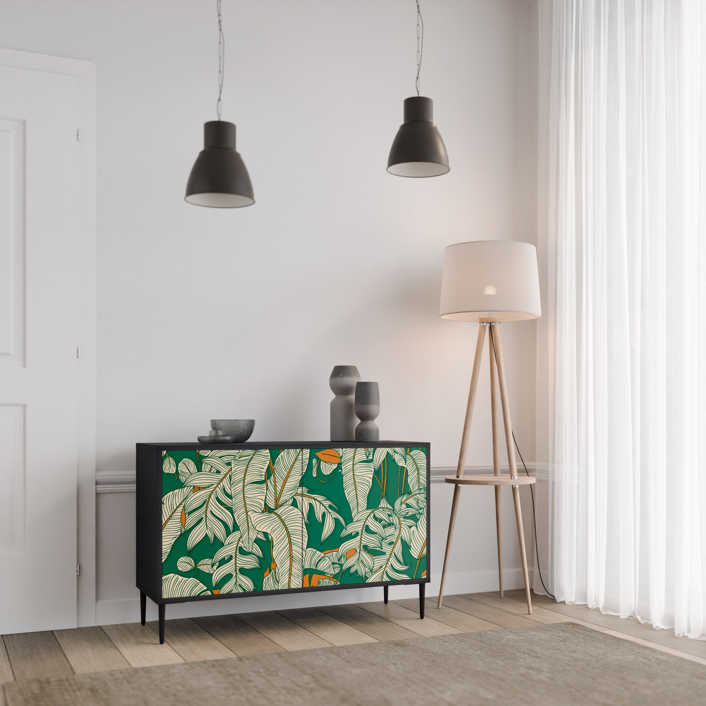 VERDANT PLEASURES Sideboard mit 2 Türen in Schwarz
