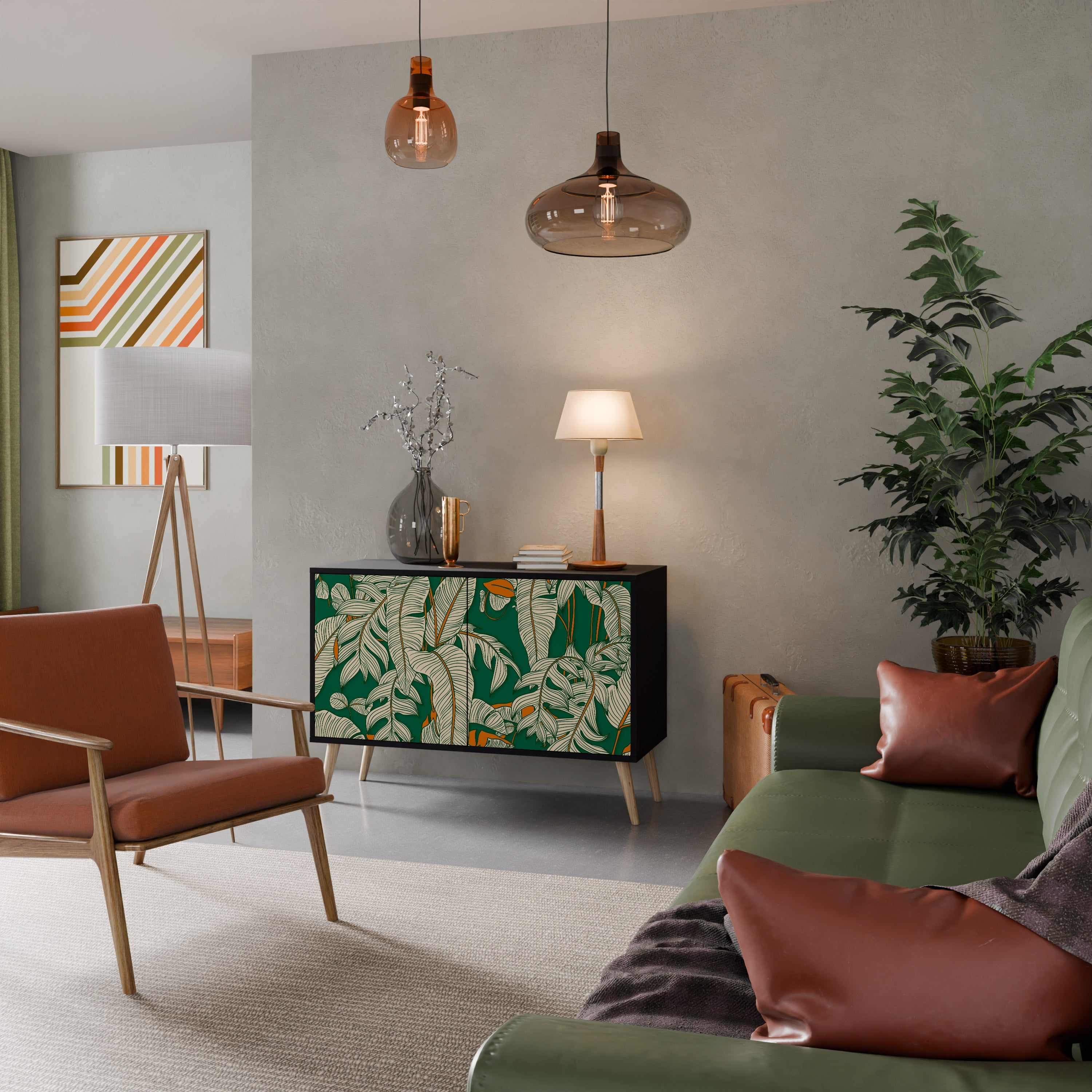 VERDANT PLEASURES Sideboard mit 2 Türen in Schwarz