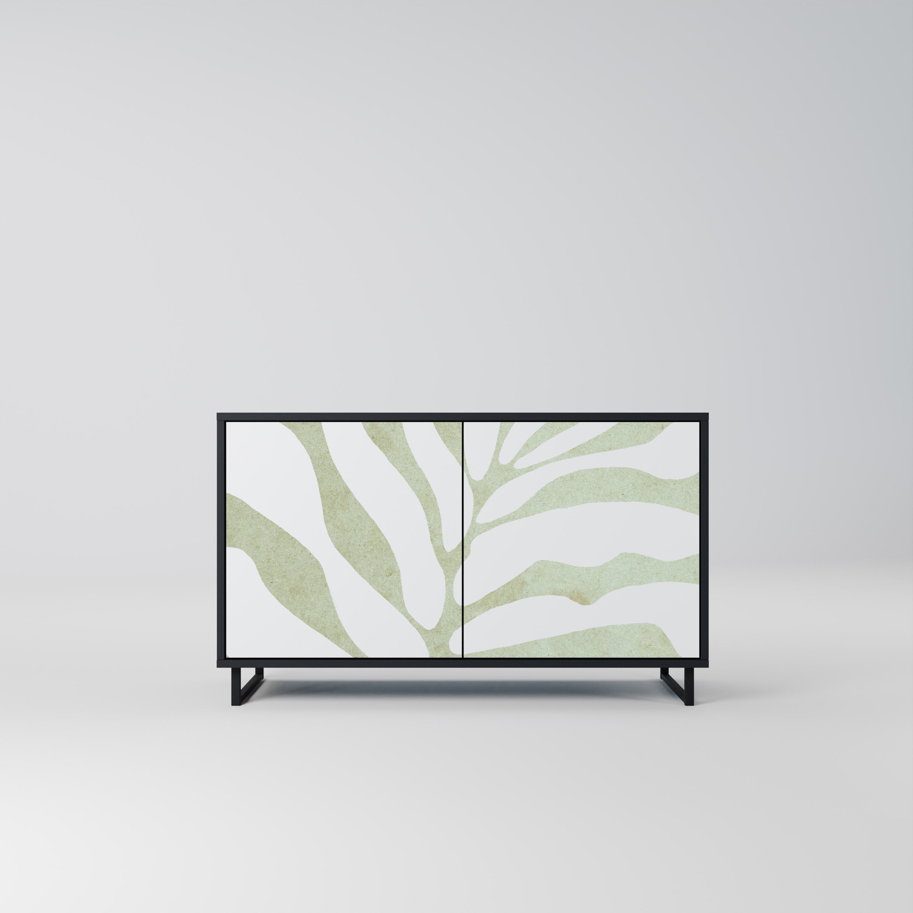 BOTANICAL SPARK Sideboard mit 2 Türen in Schwarz