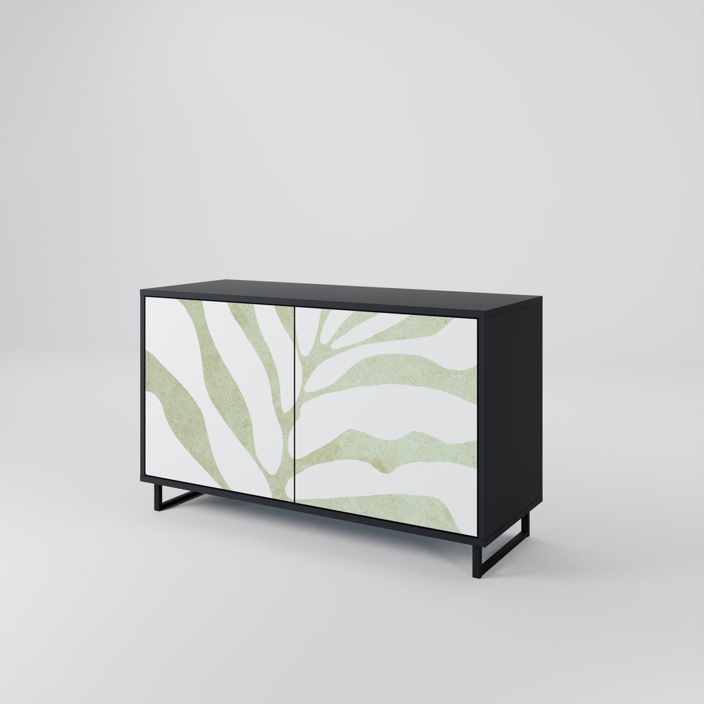 BOTANICAL SPARK Sideboard mit 2 Türen in Schwarz