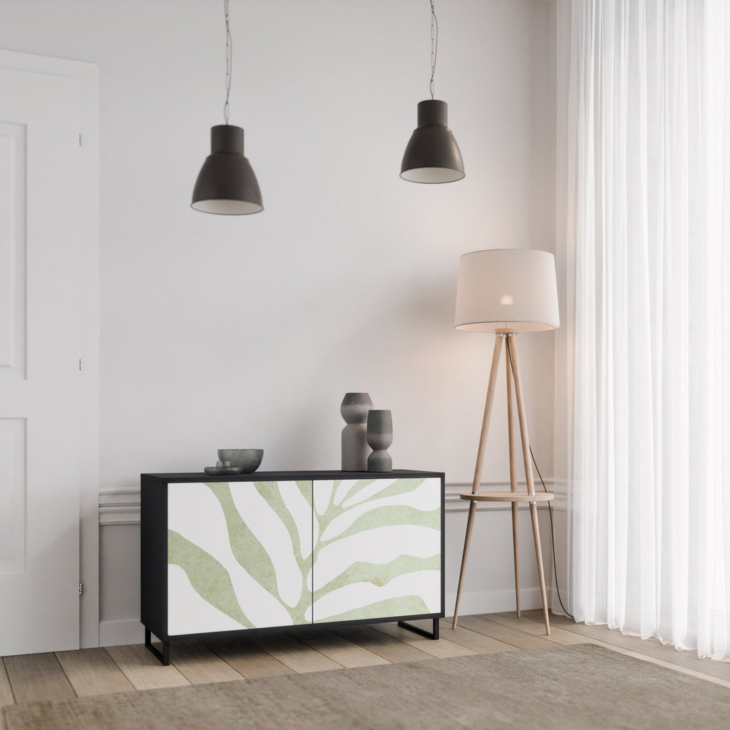 BOTANICAL SPARK Sideboard mit 2 Türen in Schwarz