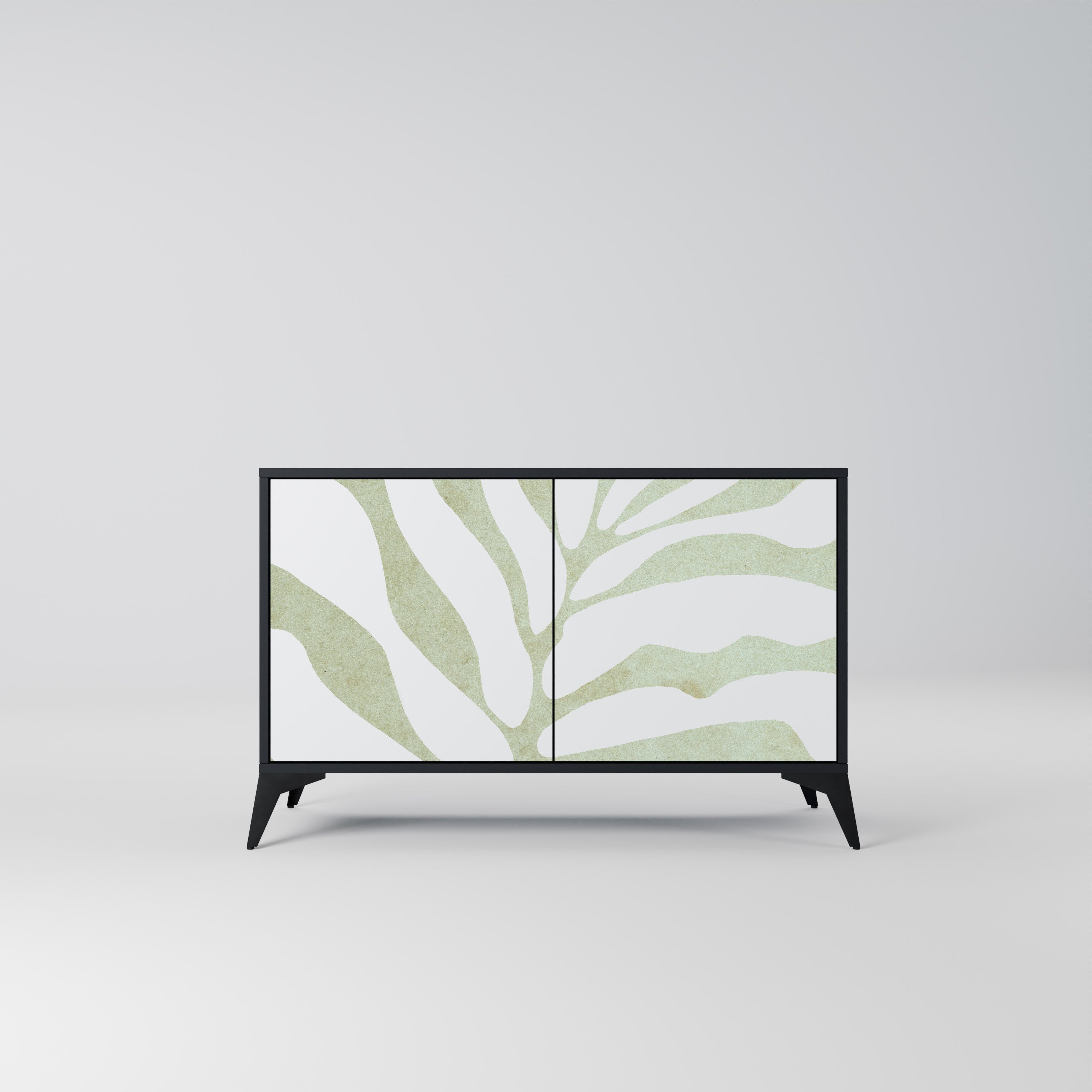 BOTANICAL SPARK Sideboard mit 2 Türen in Schwarz