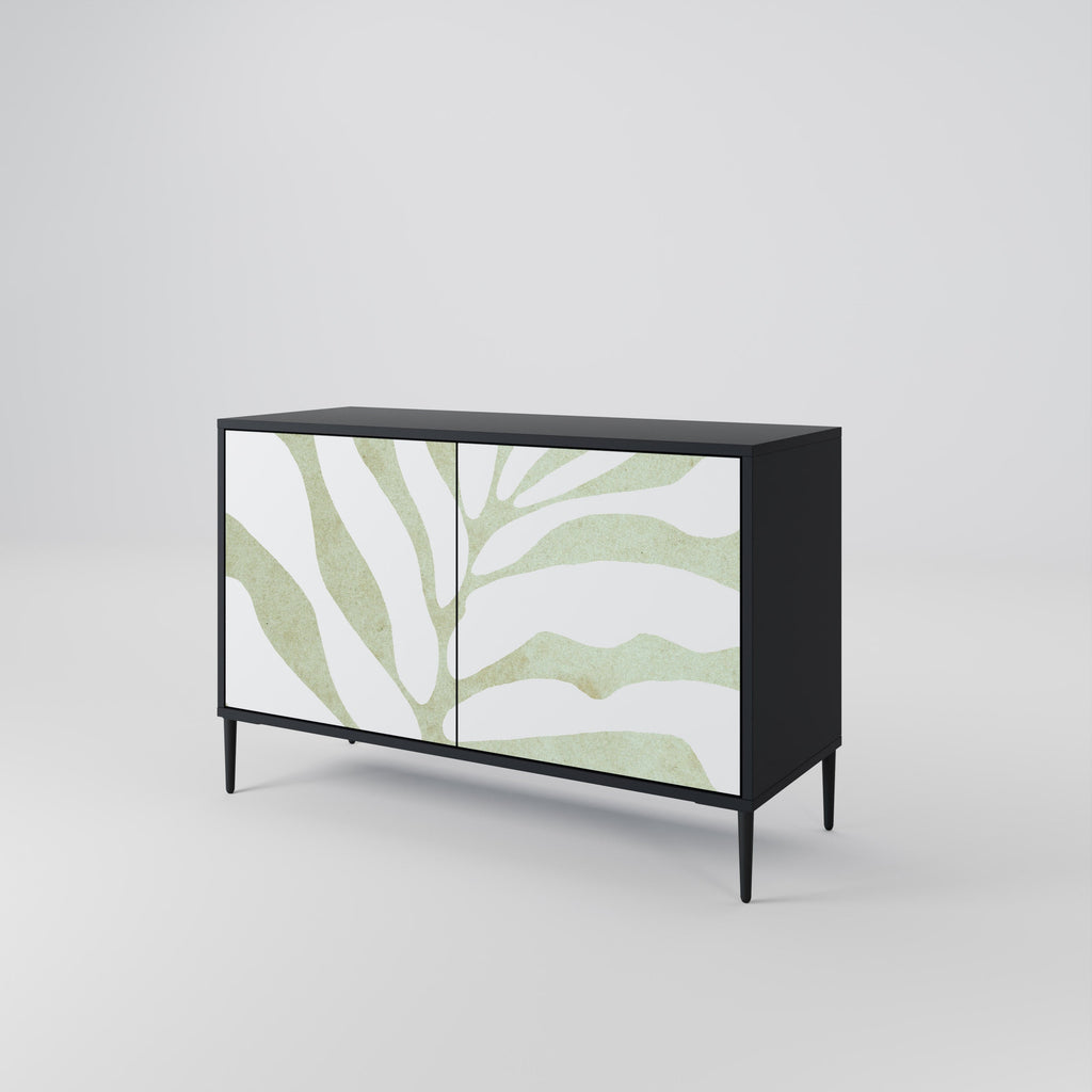 BOTANICAL SPARK Sideboard mit 2 Türen in Schwarz