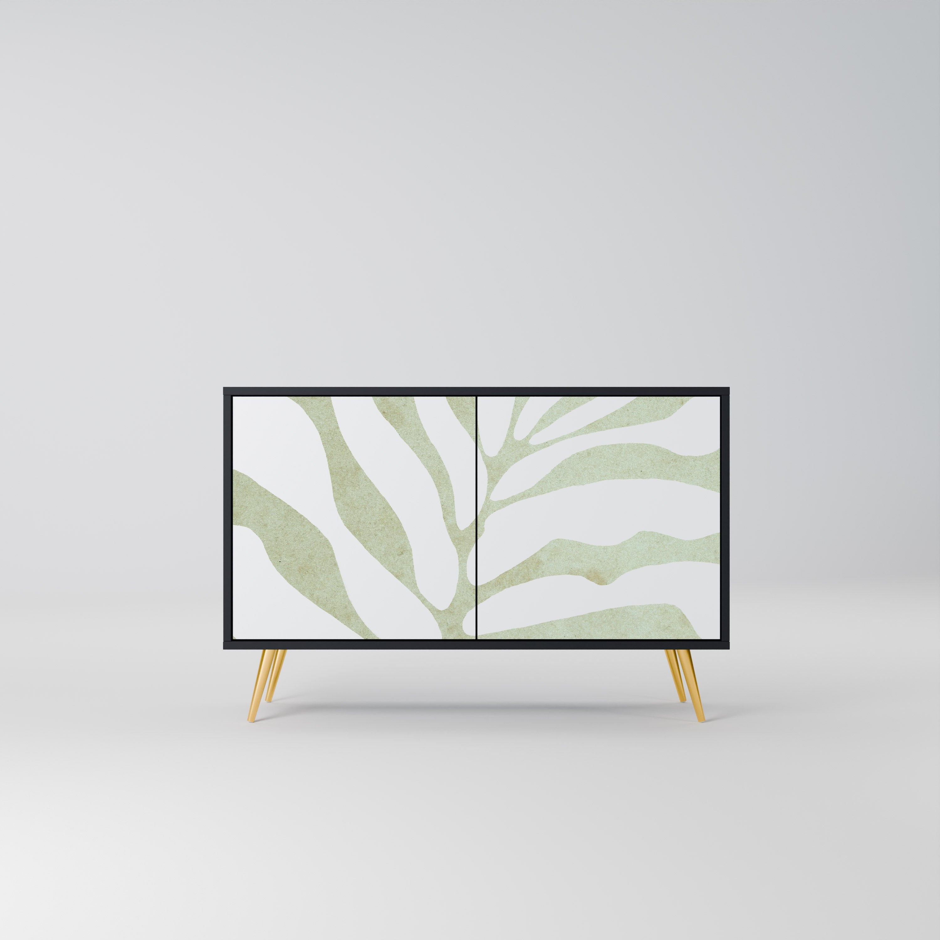 BOTANICAL SPARK Sideboard mit 2 Türen in Schwarz