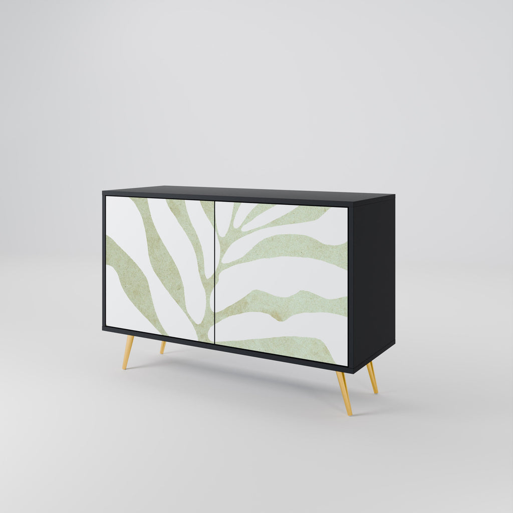 BOTANICAL SPARK Sideboard mit 2 Türen in Schwarz