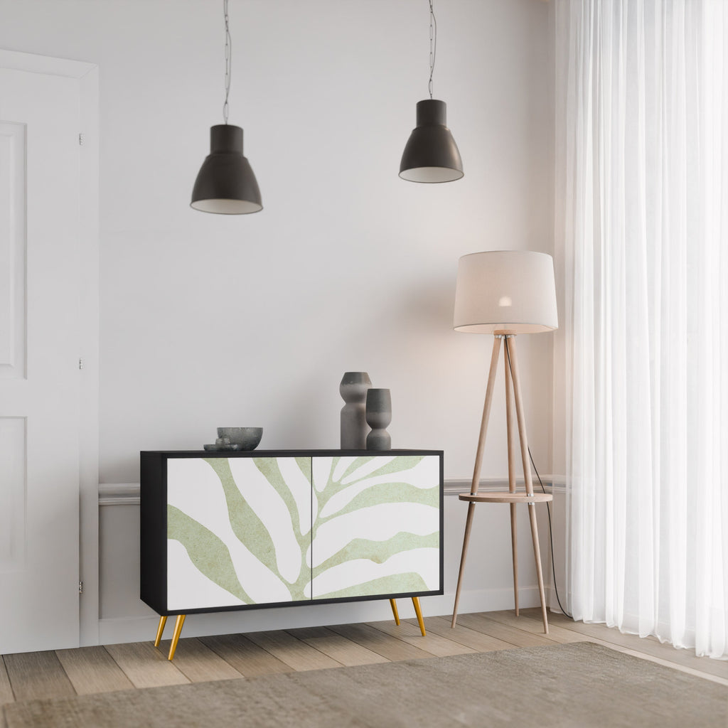 BOTANICAL SPARK Sideboard mit 2 Türen in Schwarz