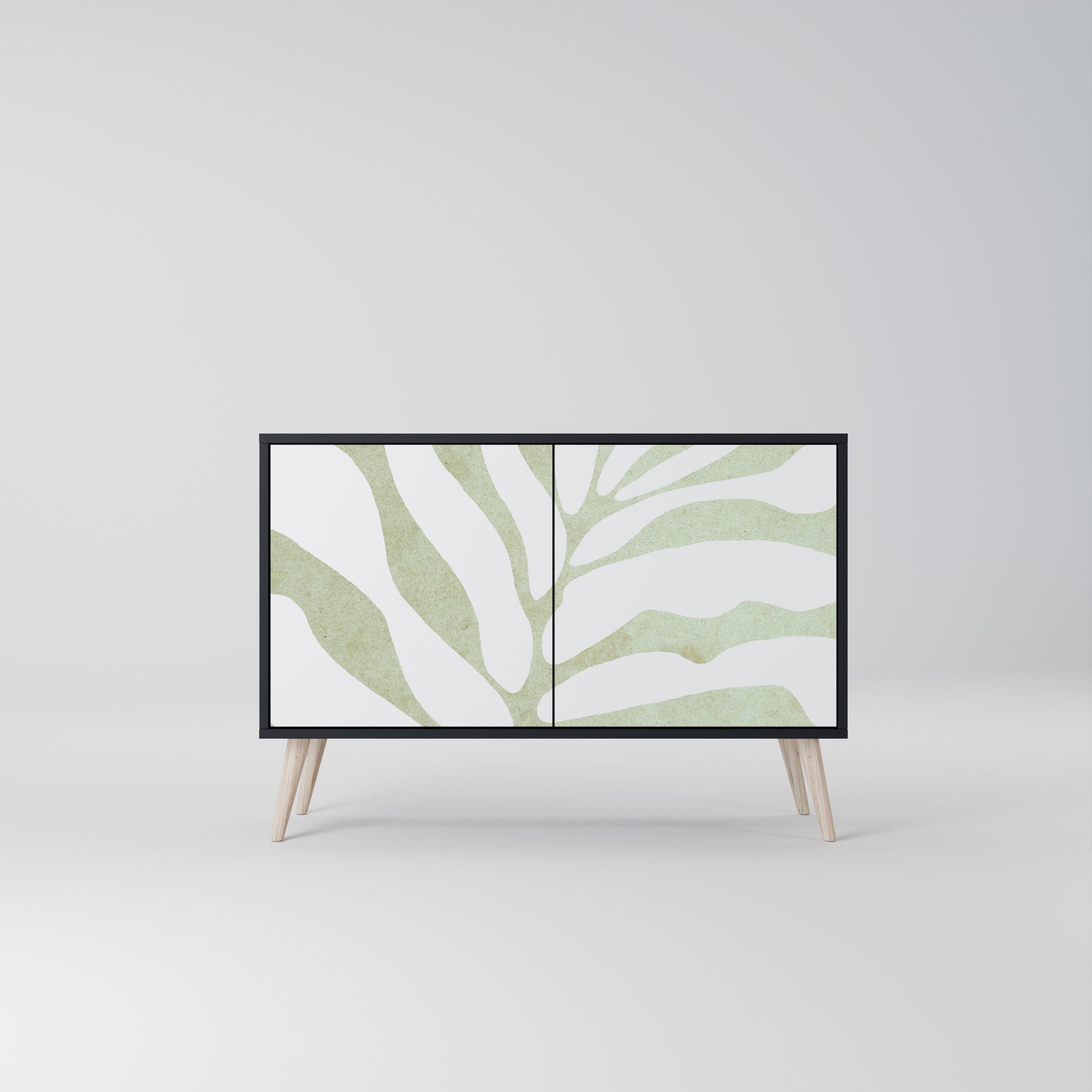 BOTANICAL SPARK Sideboard mit 2 Türen in Schwarz